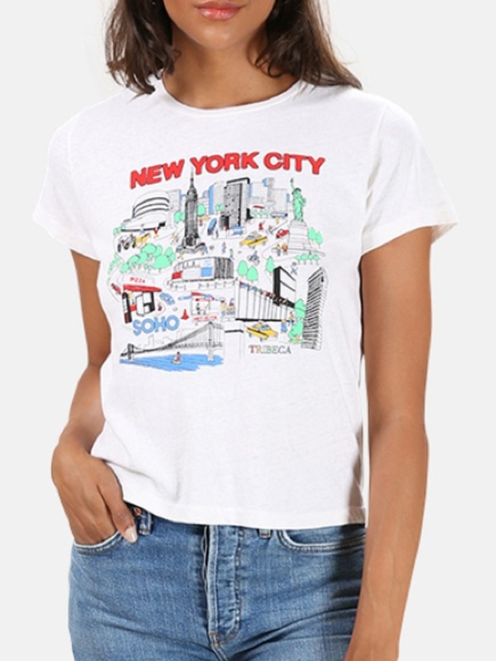 RE/DONE Redone NYC New York City Tee T-Shirt in White